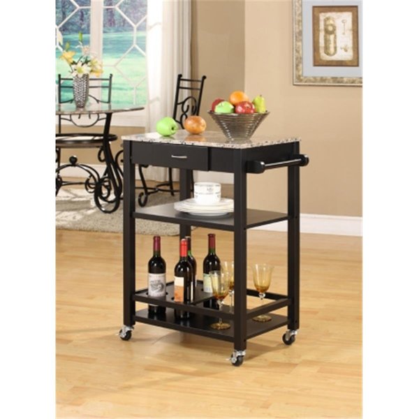 Deluxdesigns Kitchen Buffet Marble - Black Finish DE2589278